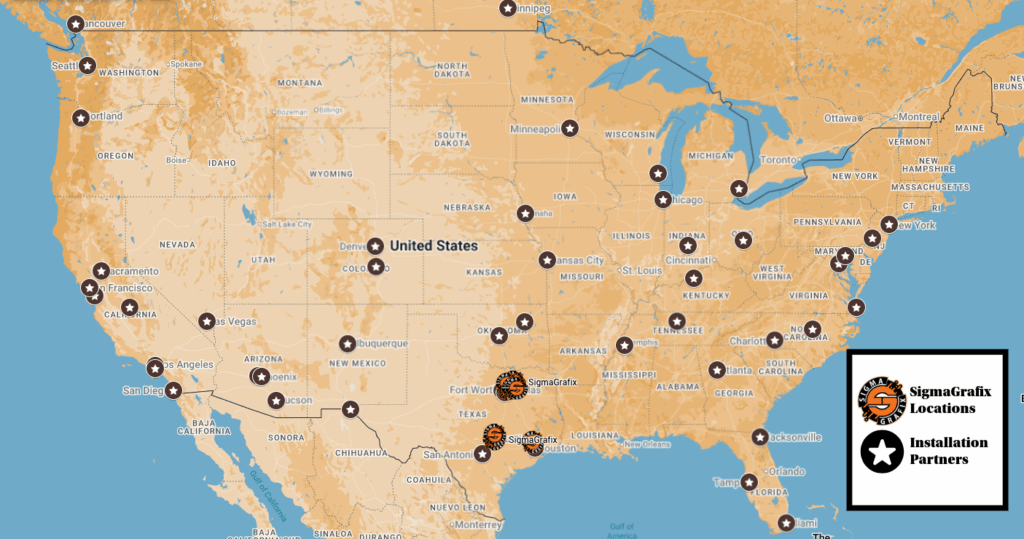SigmaGrafix Installation Partner Map